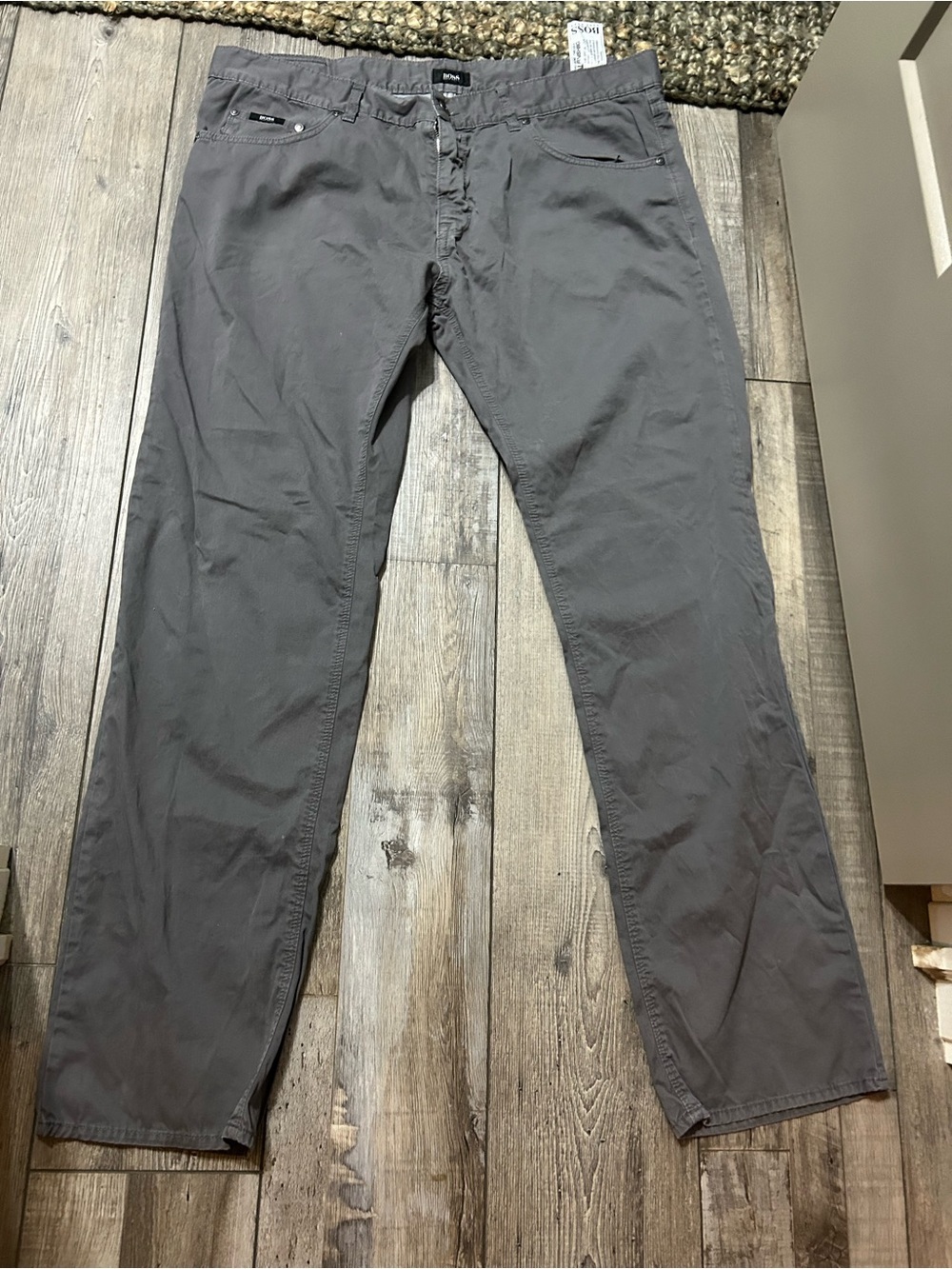 Boss Men's Grey Slim Chino Pants 38x32